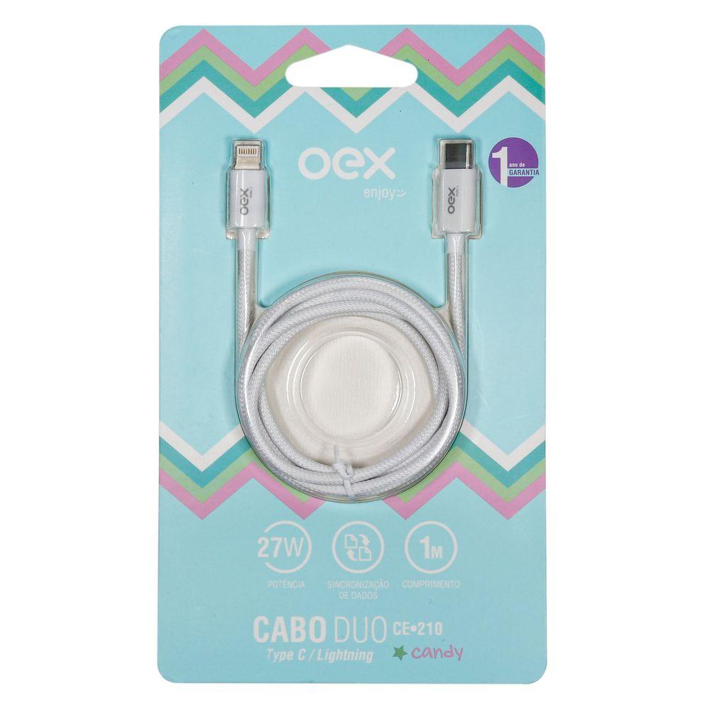 Cabo Duo Tipo C e Lightning Branco Ce210 OEX - 2