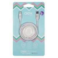 Cabo Duo Tipo C e Lightning Branco Ce210 OEX - 2