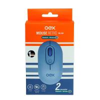 Mouse Optico Retro Wireless E Bluetooth Azul Ms604 OEX - 3