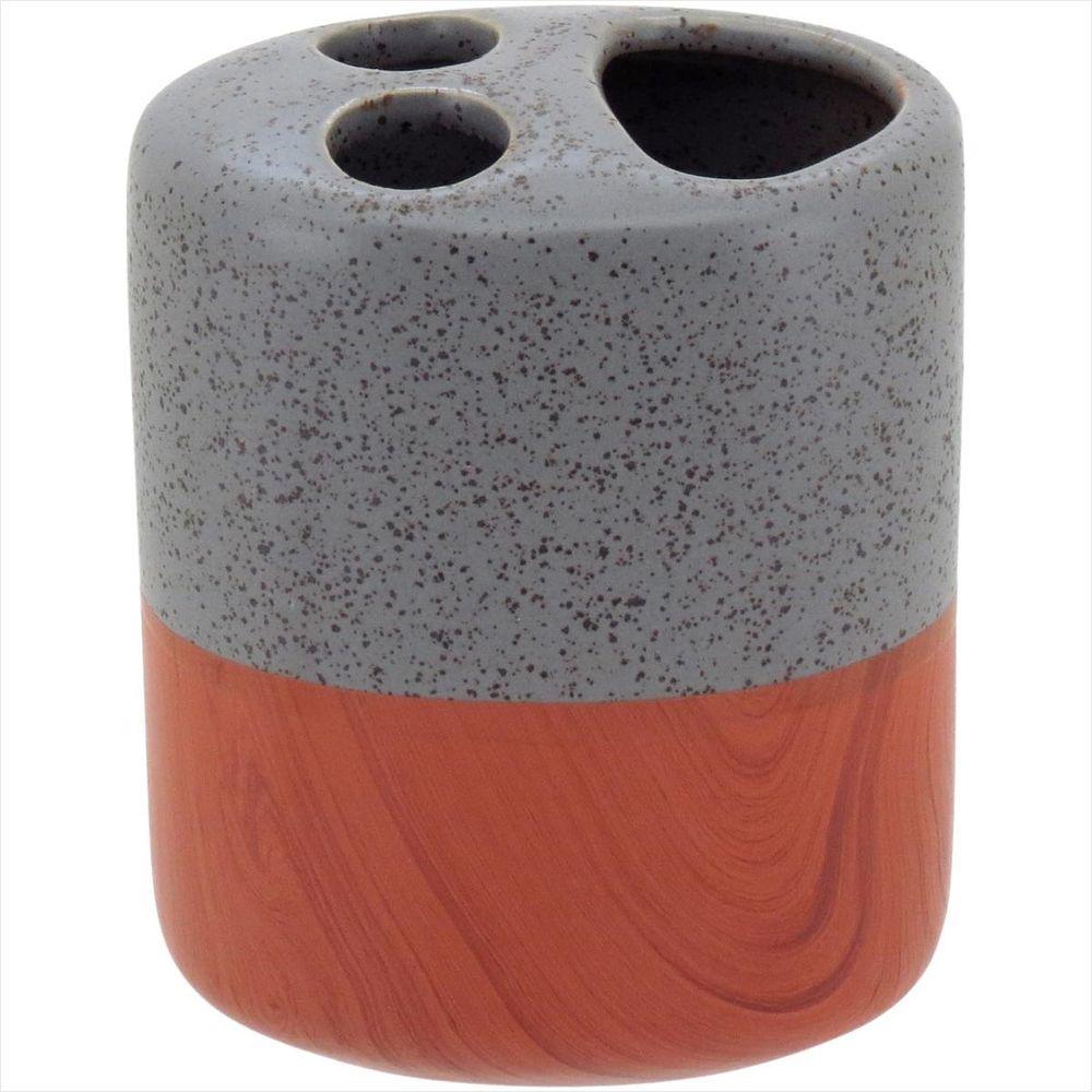 Jogo Banheiro Cerâmica Cinza 4 Peças GS - 4