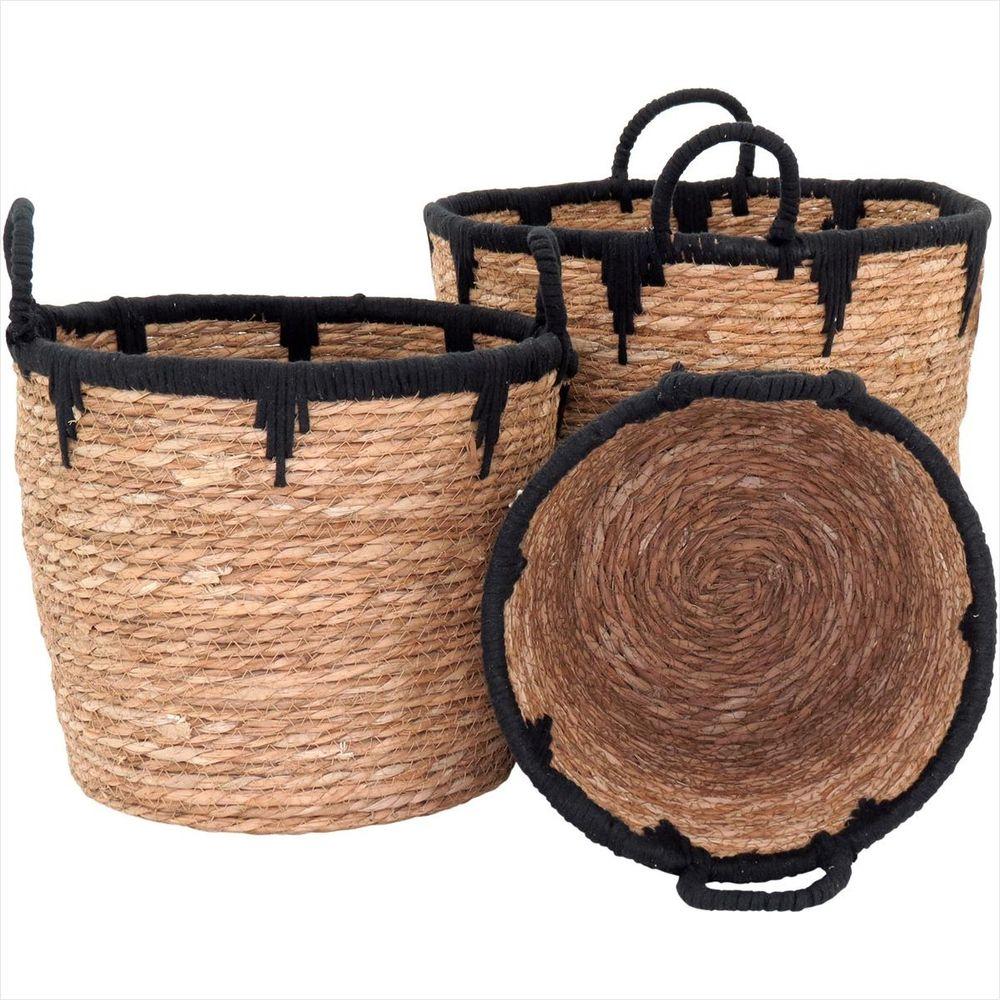 Cesta Fibra Natural 3 Peças 28x34x34cm GS - GS - 5