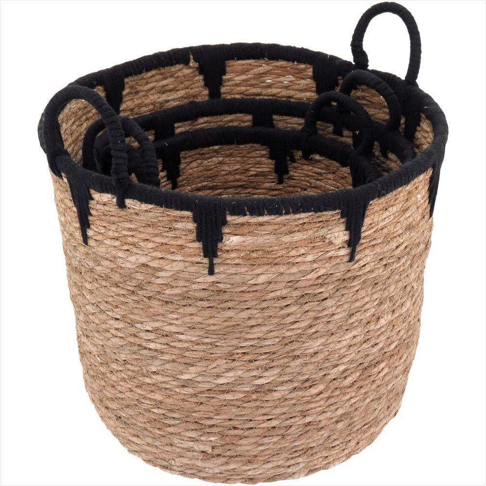 Cesta Fibra Natural 3 Peças 28x34x34cm GS - GS - 6