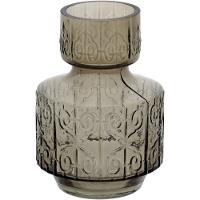 Vaso  Vidro Cinza 21x16x16Cm Gs - 1