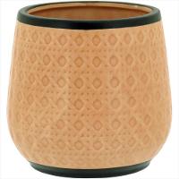 Cachepô 13x13x13cm Cerâmica Bege GS - 1