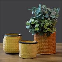 Cachepô 10x12x12cm Cerâmica Bege GS