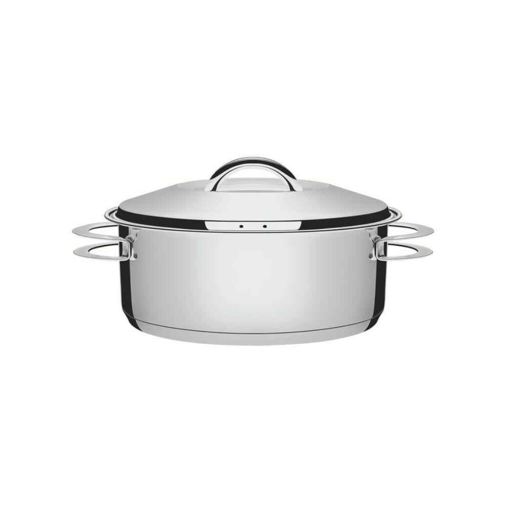 Caçarola Tramontina Solar Rasa Inox Fundo Triplo com Tampa 24cm 4,7L - 4