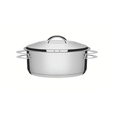 Caçarola Tramontina Solar Rasa Inox Fundo Triplo com Tampa 24cm 4,7L