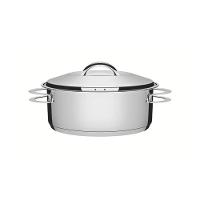 Caçarola Tramontina Solar Rasa Inox Fundo Triplo com Tampa 24cm 4,7L - 4