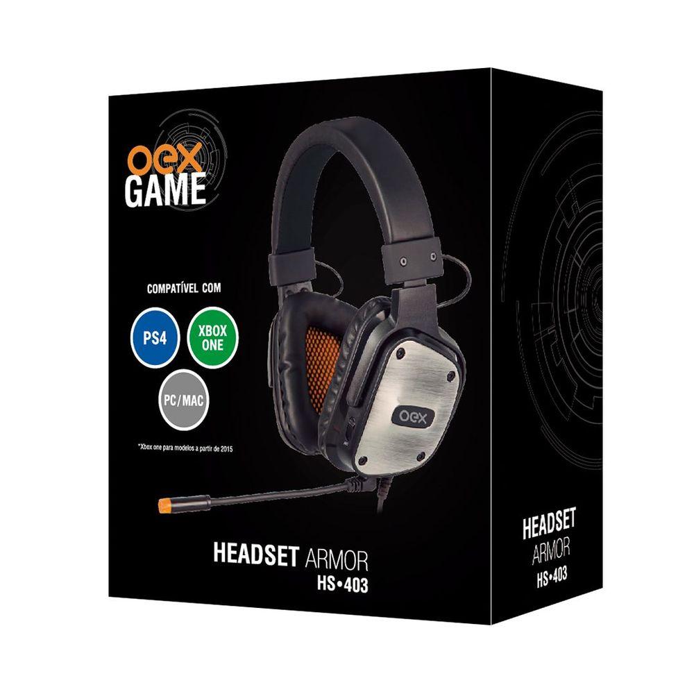 Headset Gamer Multiplataforma Armor Hs403 - Oexgame Preto - 3