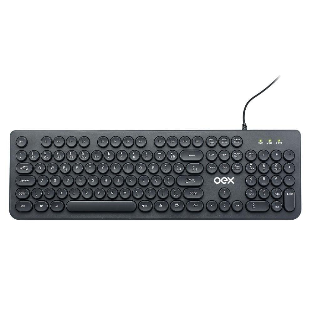 Teclado Com Fio Oex Pop - Teclas Redondas Preto - 2