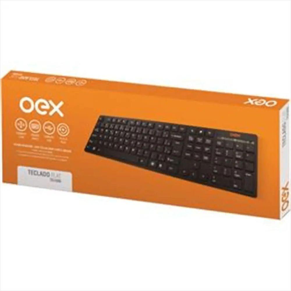 Teclado Multimídia com Fio Oex Flat Tc300 - 104 Teclas - Preto - 2