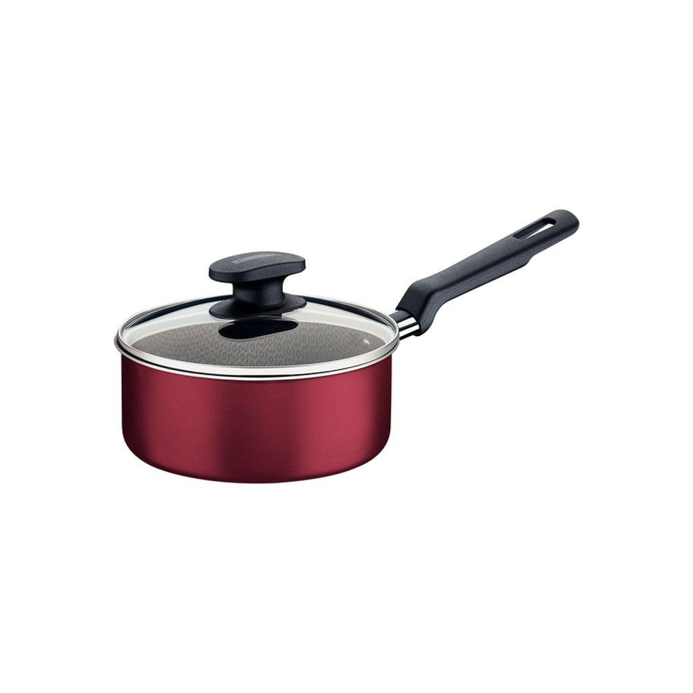 Panela Tramontina Loreto Antiaderente Tampa de Vidro 18cm 2L Vermelha - 1