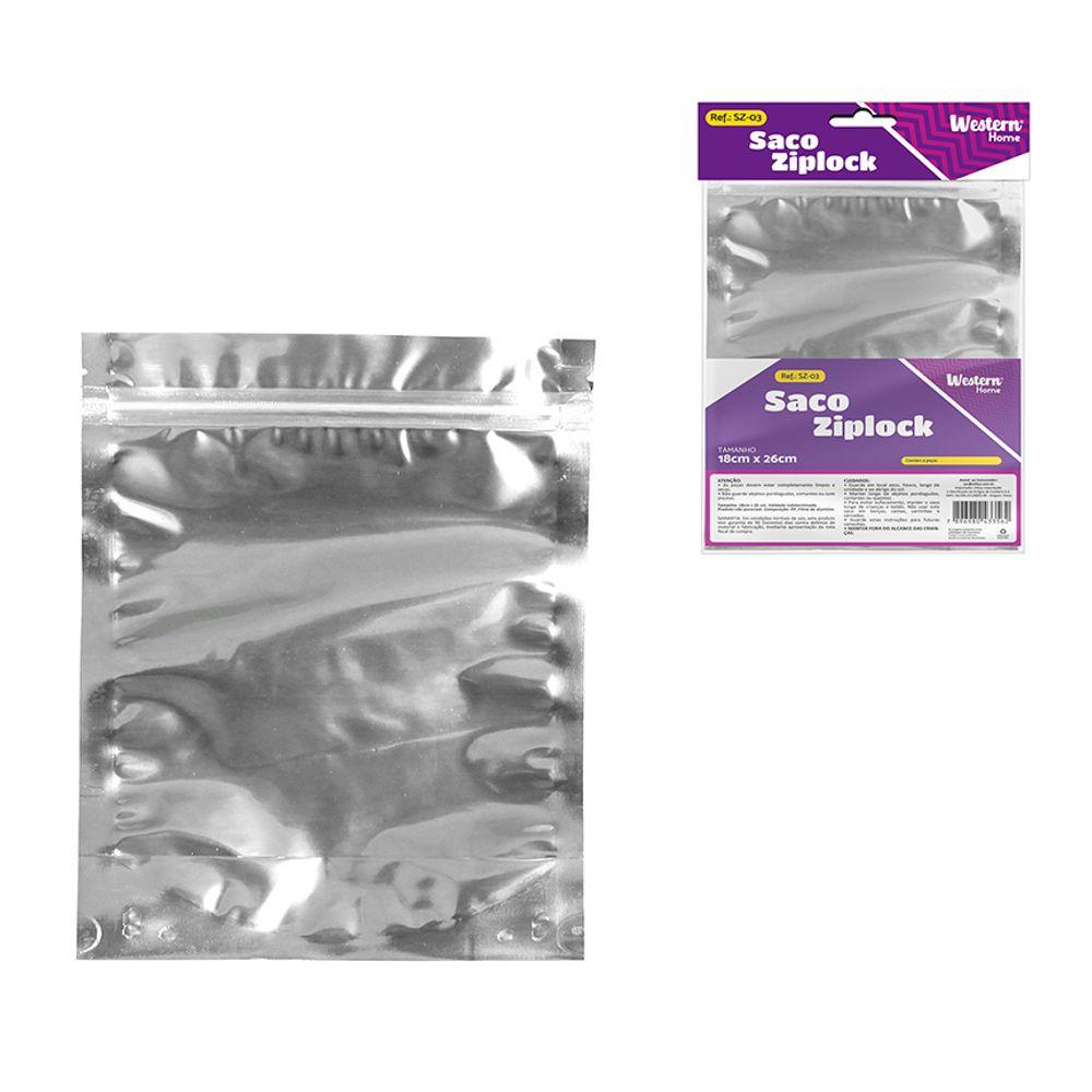 Saco Ziplock 18X26Cm Jogo 4 Peças Western Home - 1