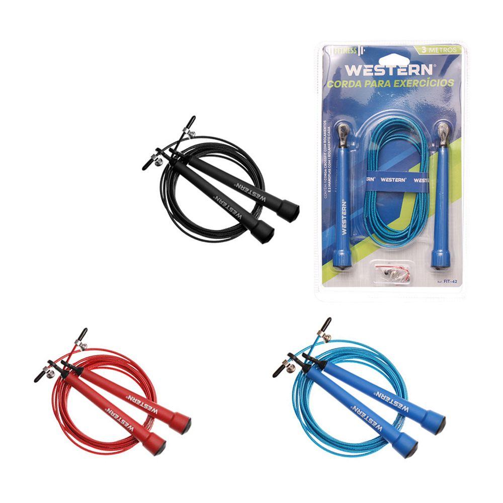 Corda Pular Exercicio com Rolamento 3M Western Fit - 1