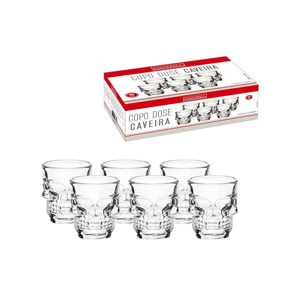 Copo Dose Caveira Vidro Hauskraft 50 ml 6 Peças - 1
