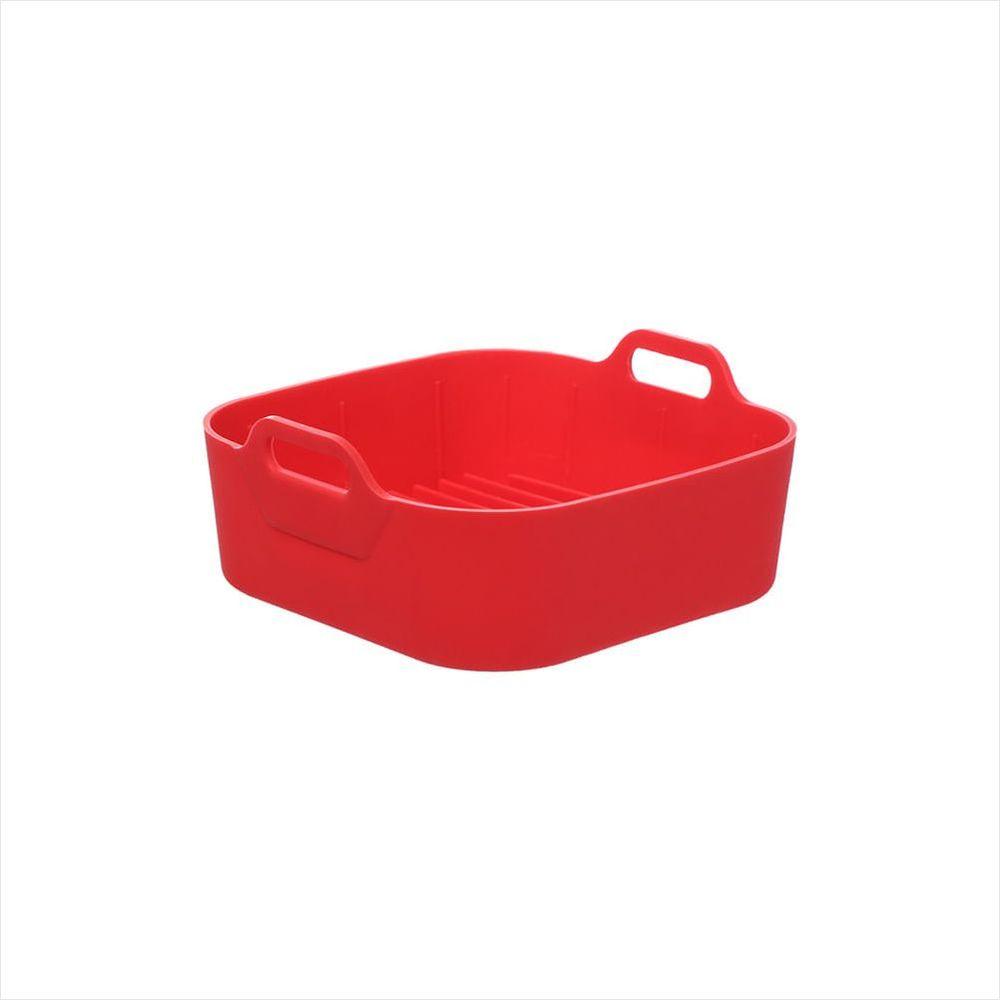 Forma Quadrada de Silicone para Air Fryer Vermelho 16 cm - 1