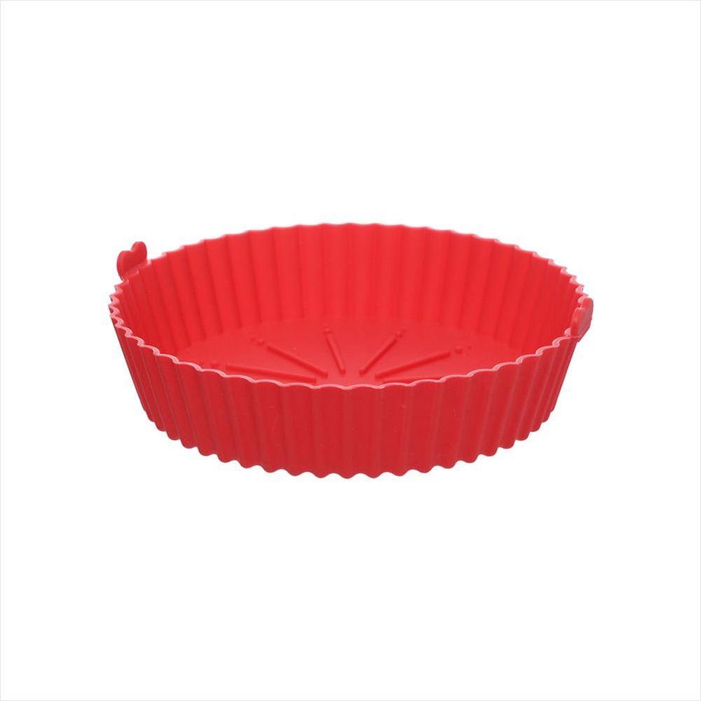 Forma Redonda de Silicone para Air Fryer Vermelha 20 cm - 1