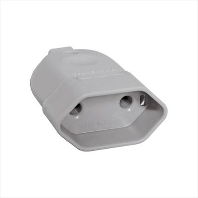 Plugue Femea 2P 10A/250V Cinza Tramontina