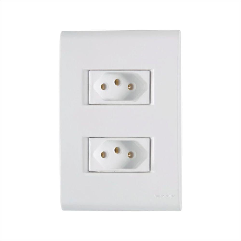 Conjunto  2 Tomadas 2P+T 10A/250V Liz Branca - 1