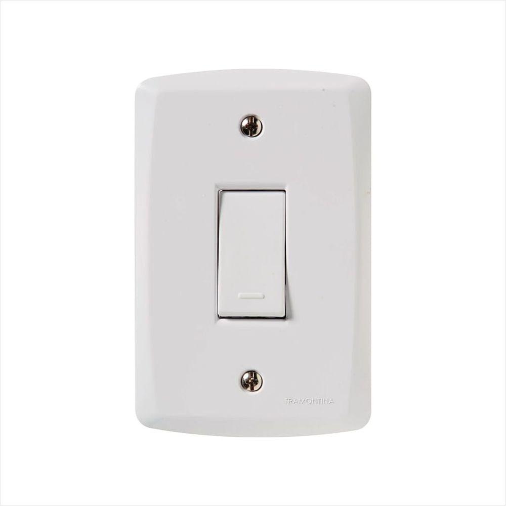 Conjunto Interruptor Simples 10A/250V Lux2 Br - Tramontina - 1
