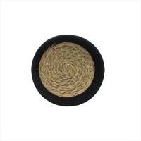 Cesto de Tecido com Forro de Palha Preto 20 cm - 1