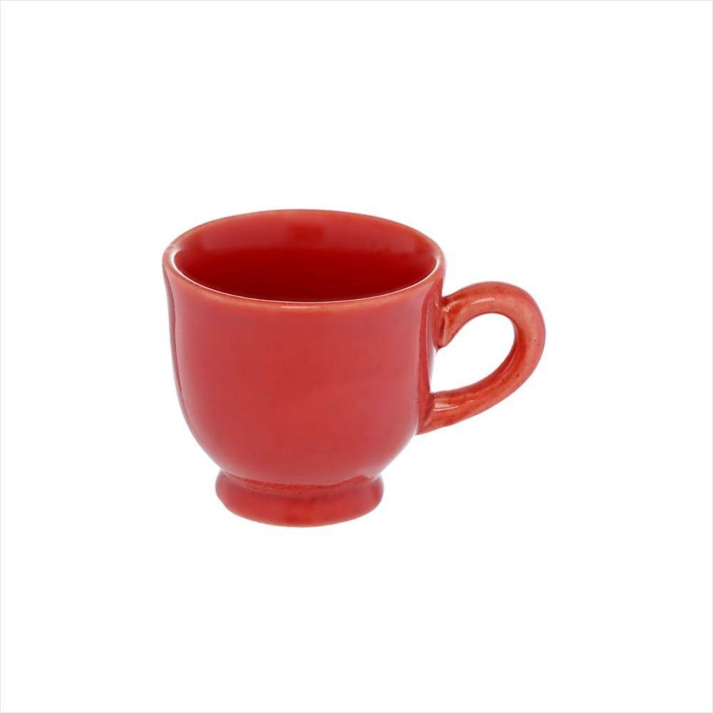 Xicara Café Glaze Vermelho 100Ml 6 Peças - 1