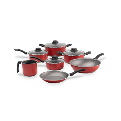 Conjunto Panelas 7 Peças Ruby Vermelho Brinox