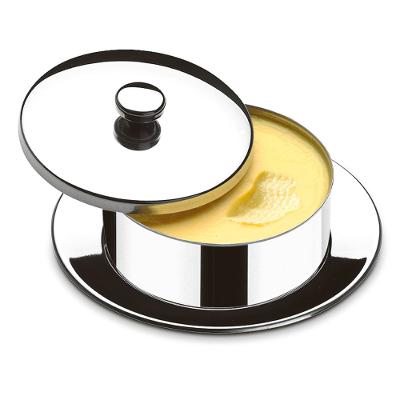 Manteigueira Redonda com Pires 130g Atina Brinox