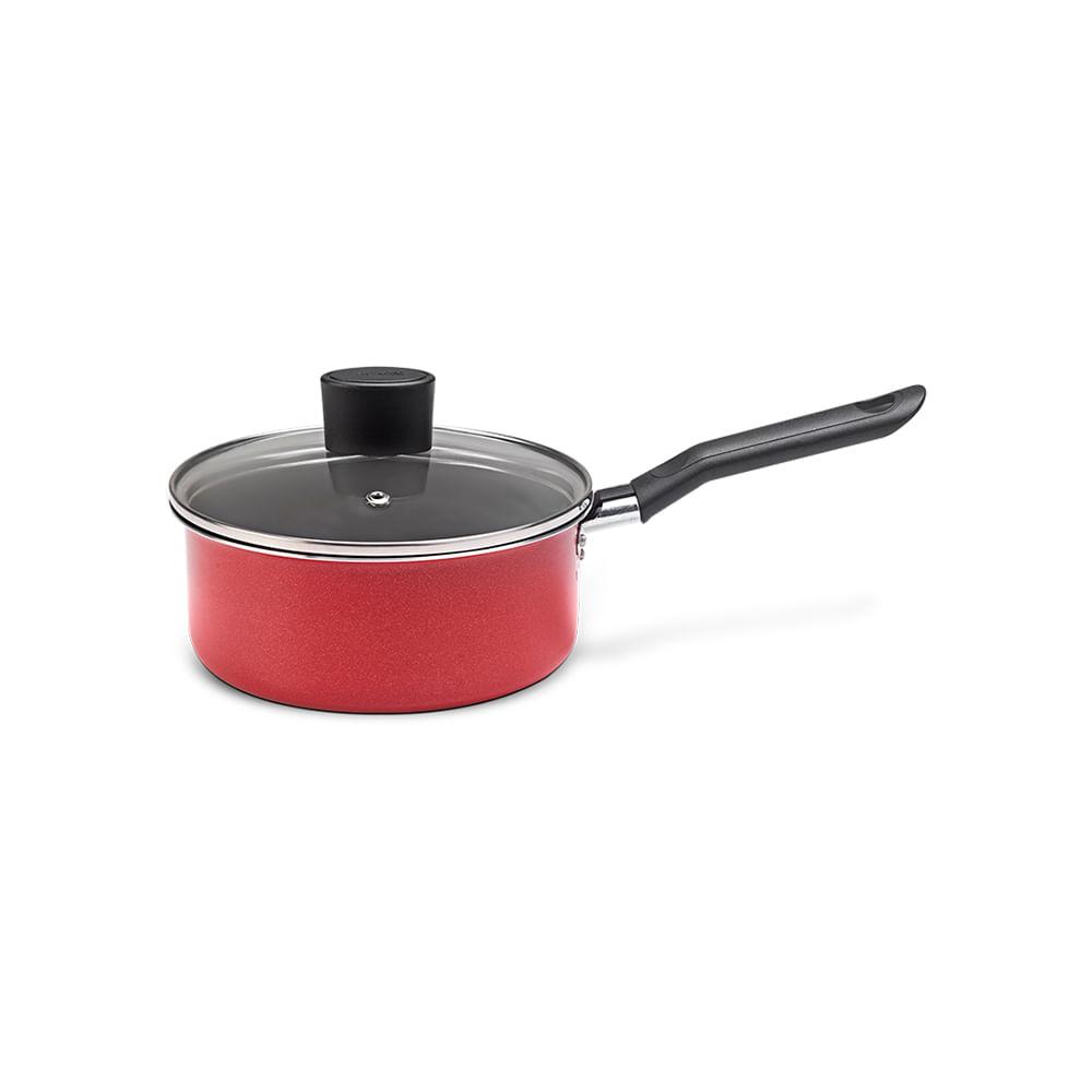 Panela com Tampa 16x7cm 1,2L Garlic Vermelho Brinox - 1