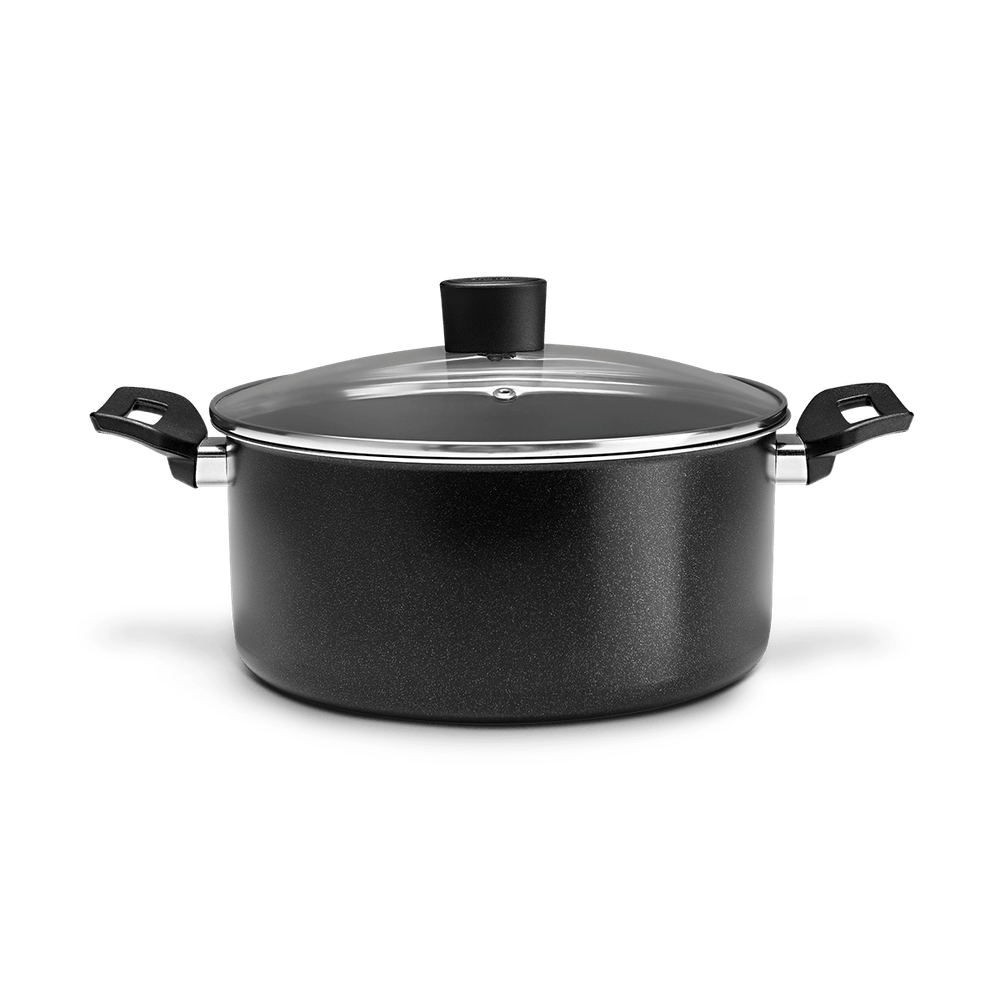 Cacarola com Tampa 24x11cm 4,3L Ebony Preto Brinox - 1