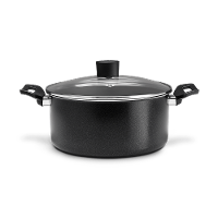 Cacarola com Tampa 24x11cm 4,3L Ebony Preto Brinox - 1