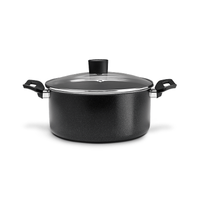 Cacarola com Tampa 22x10cm 3,4L Ebony Preto Brinox
