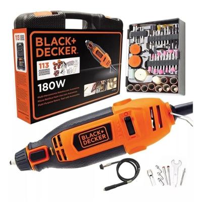 Micro Retífica 180W Com Controle De Torque Com 113 Acessórios + Maleta 127V Black Decker