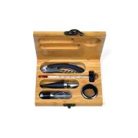 Acessórios Para Vinho Com Estojo Em Bambu - 6 Peças - 1