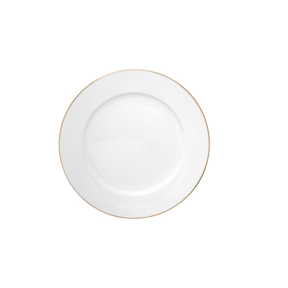 Prato para Sobremesa de Porcelana Royal Branco 20 cm - 1