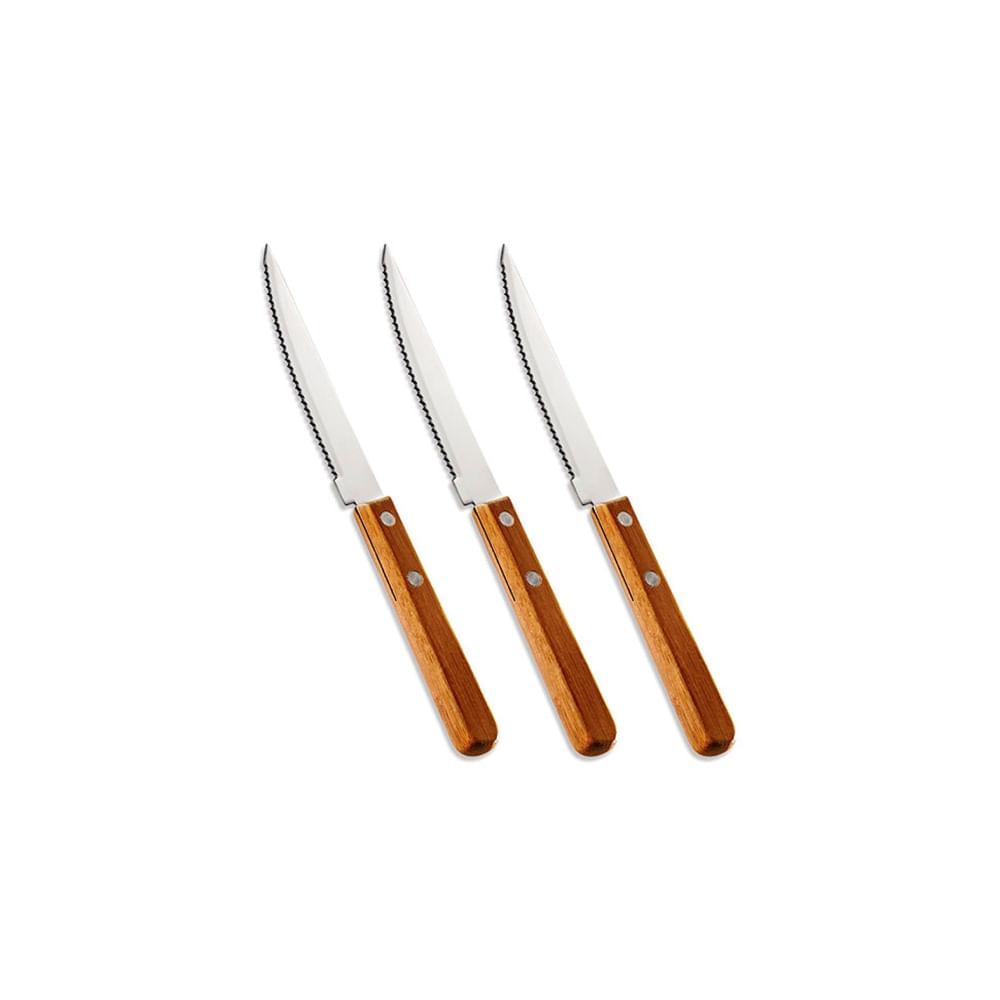 Conjunto De Facas Para Churrasco Inox-Bambu Special Line - 3 Peças - 1