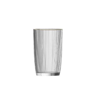 Copo Long Drink Vidro Graffiato com Borda Dourada 370Ml 6 Peças