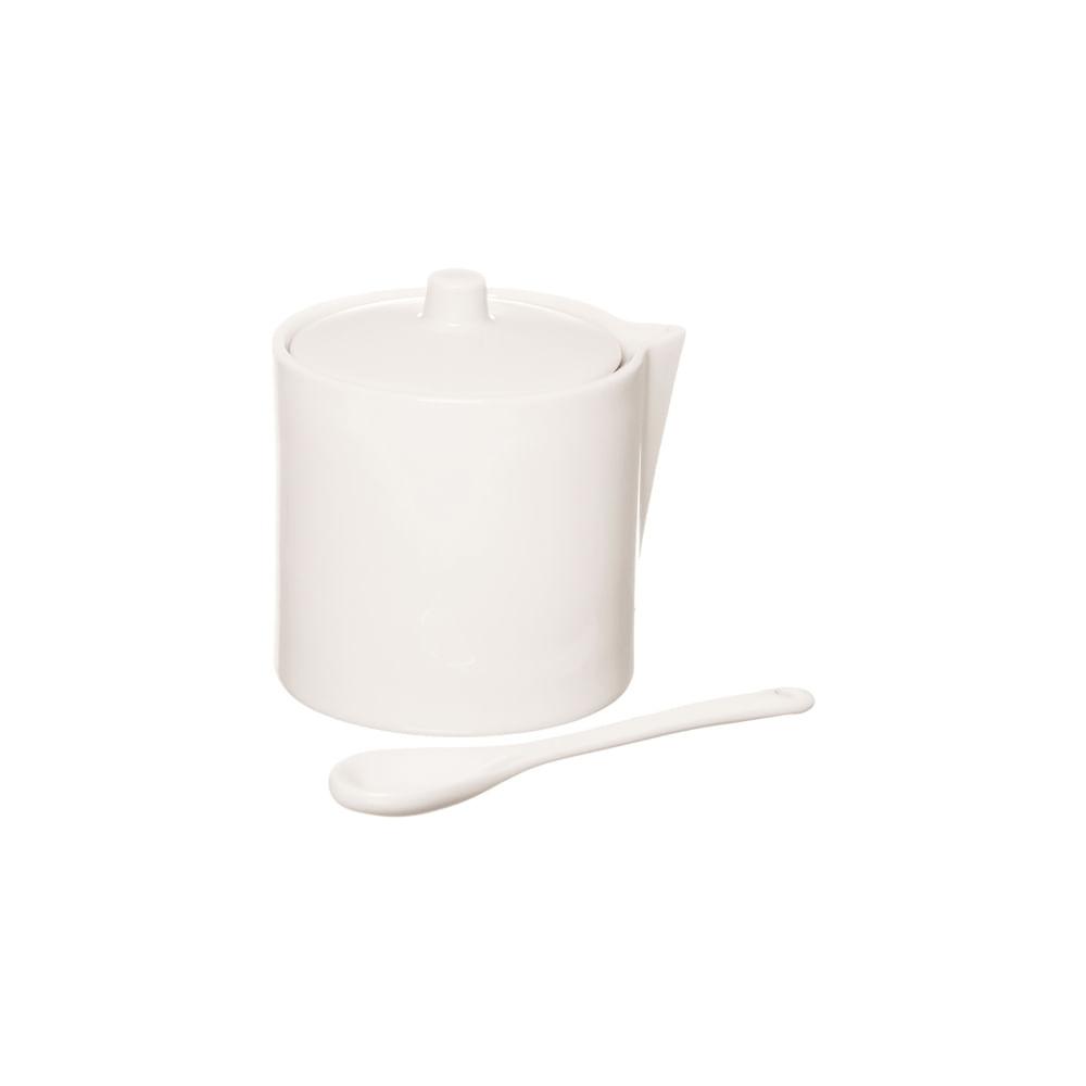 Açucareiro de Porcelana com Colher Manhattan Branco 300 ml - 1