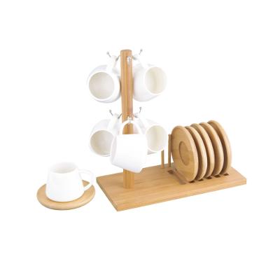 Xicara para Café com Pires e Suporte 90Ml 7 Peças