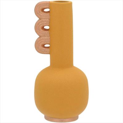 Vaso 20x9x9 cm Cerâmica Amarelo Castamar - GS