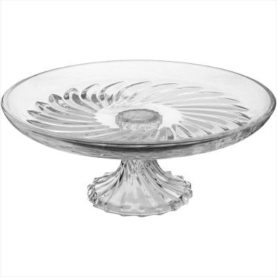 Centro de Mesa 13x31x31 cm Cristal Eco Transparente com Pé Vicenza - GS