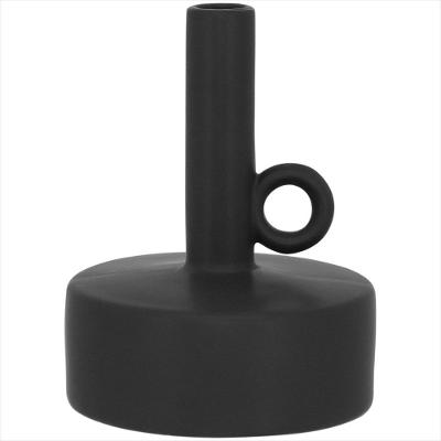 Vaso 18X14X14 cm Cerâmica Preto Shape - GS