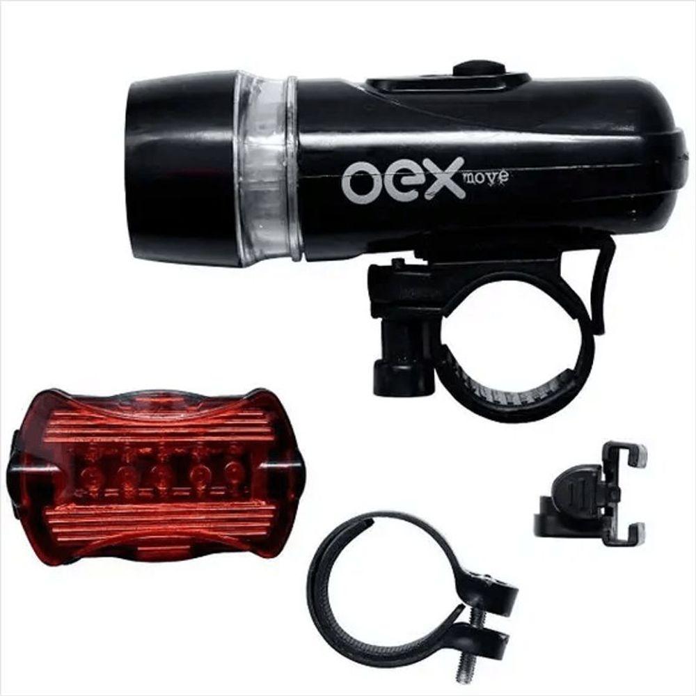 Kit Farol e Lanterna Move para Bike KM10 Preto Oex Move/Home - 1
