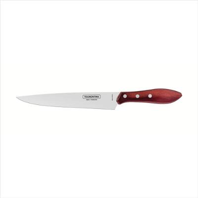 Faca Carne Inox 8 Polywood Vermelho Tramontina