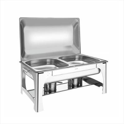 Rechaud Retangular Aço Inox 2 Cubas 1/2 Tramontina