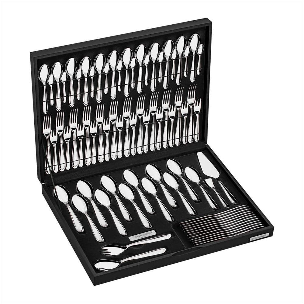 Faqueiro Tramontina Maresias em Aço Inox com Facas de Mesa e Estojo de Madeira 76 Peças - 1
