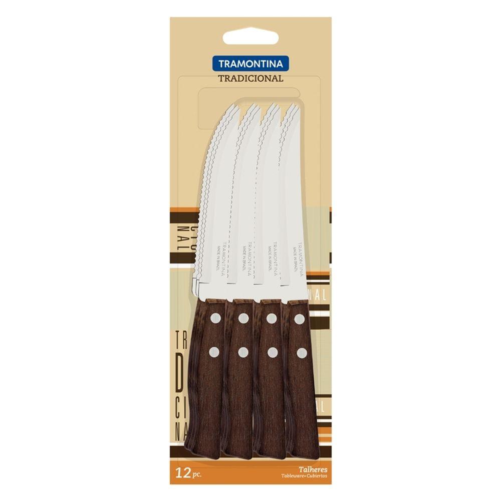Conjunto Faca Churrasco Inox 12 Peças Madeira Tramontina - 1
