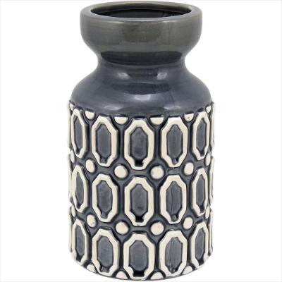 Vaso de Cerâmica Cinza Hue 16x16x16cm