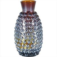 Vaso Lustrado Vidro Marrom Marou 14 x 8 x 8cm - 1