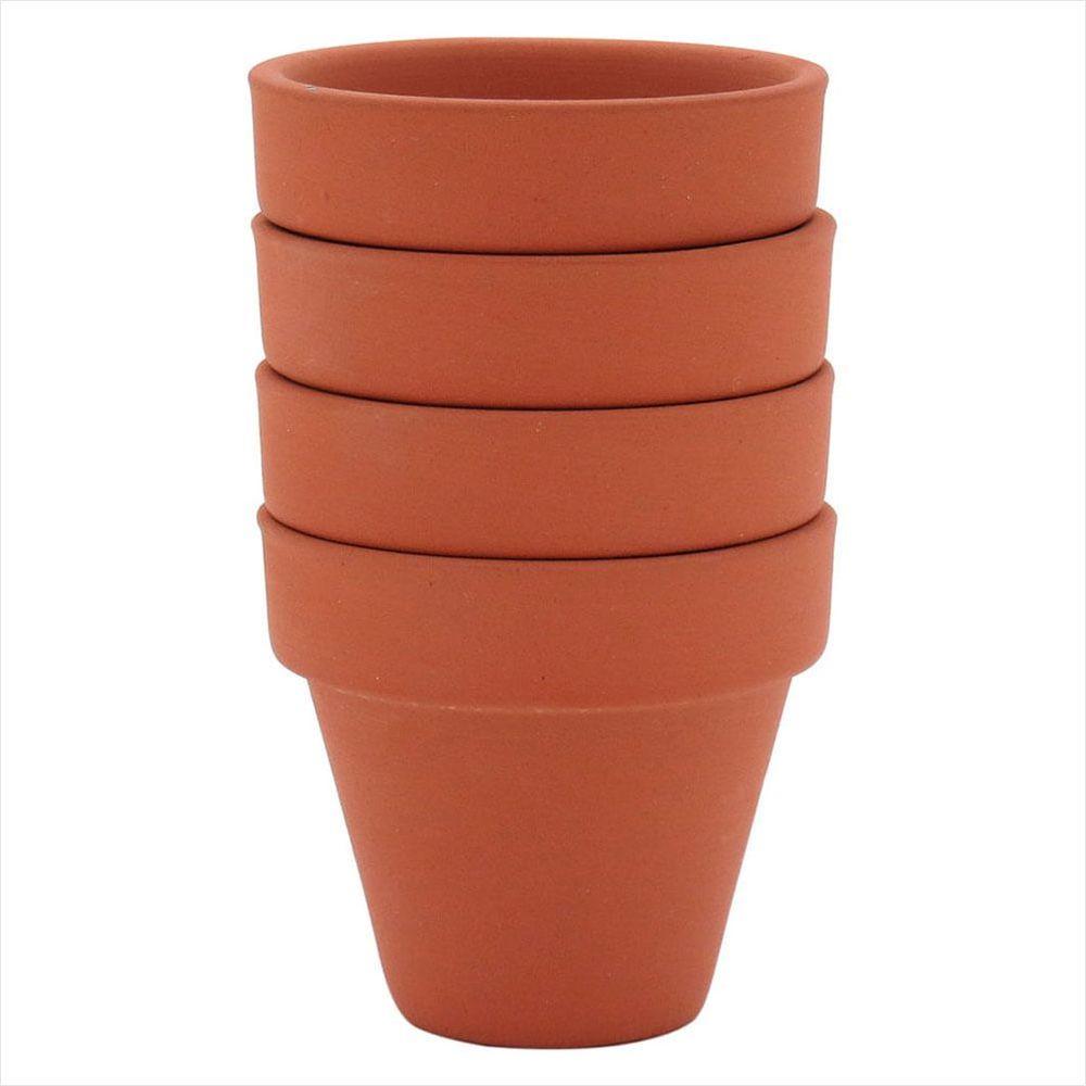 Vaso Natural 4 peças Clay Terracota 5 x 5 x 5cm - 3
